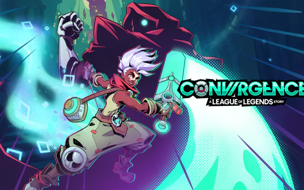 Dynamic HD wallpaper featuring artwork from CONVERGENCE: A League of Legends Story, showing a vibrant, action-packed scene with a character ready for adventure.