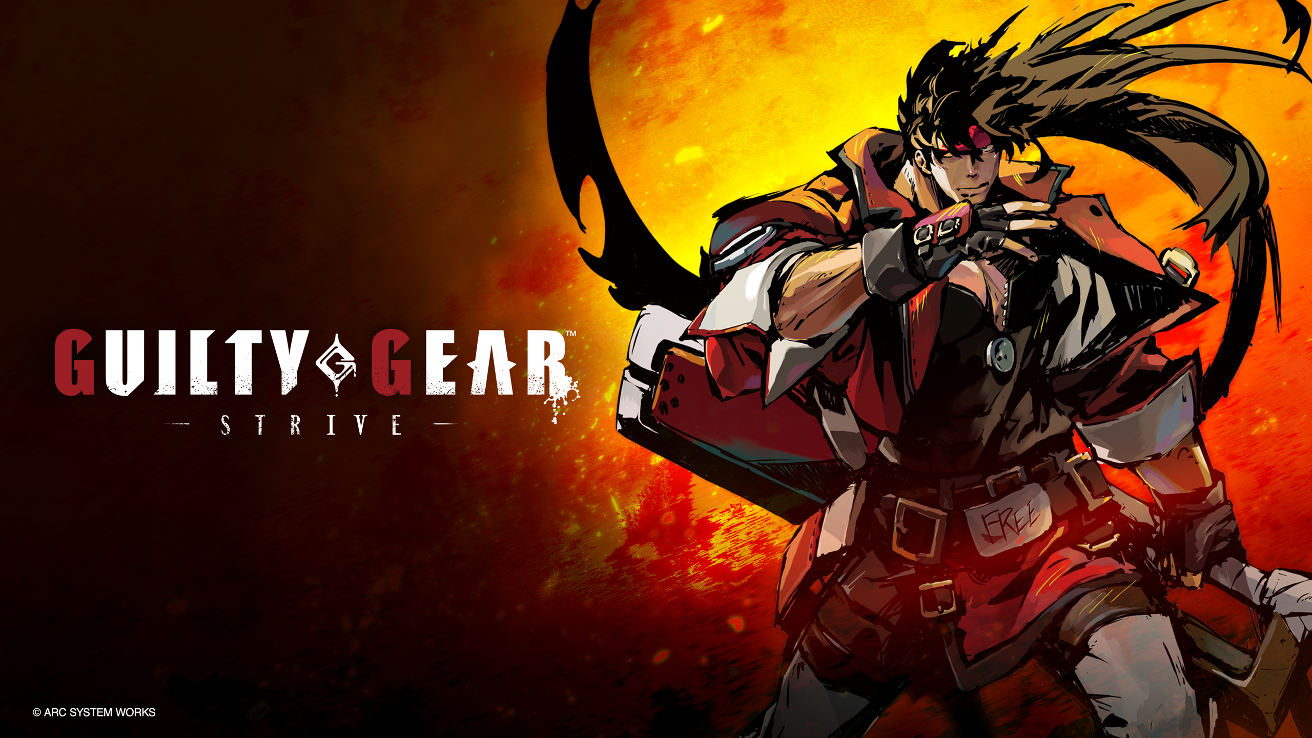 HD Guilty Gear -Strive- wallpaper featuring a dynamic character pose with fiery background.