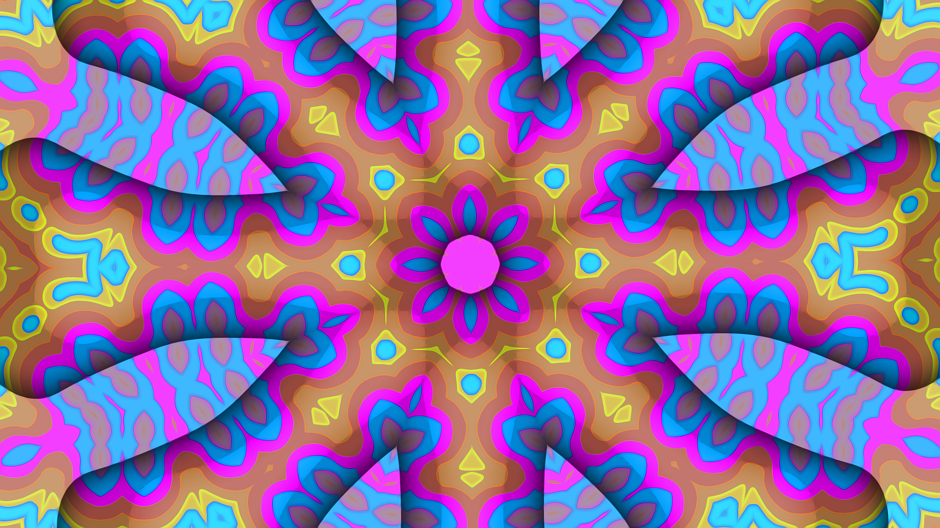 Blue and Pink 3D Kaleidoscope by lonewolf6738