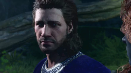 HD wallpaper featuring a close-up character from Baldur's Gate 3 for desktop background.