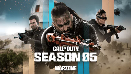 HD desktop wallpaper for Call of Duty: Warzone, featuring three soldiers in action, with the text Season 05 prominently displayed.