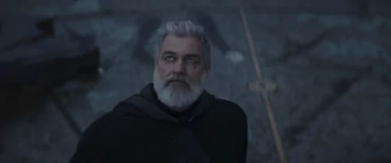 A captivating HD wallpaper featuring Baylan Skoll from the TV show Ahsoka (2023), portraying a moment of intensity and intrigue in a dramatic setting.