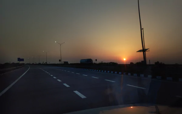 journey sky sunset nationalhigway man made road HD Desktop Wallpaper | Background Image