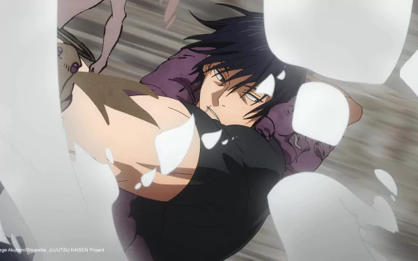 Toji Fushiguro from Jujutsu Kaisen anime featured in an action-packed HD desktop wallpaper for Jujutsu Kaisen 2nd Season.