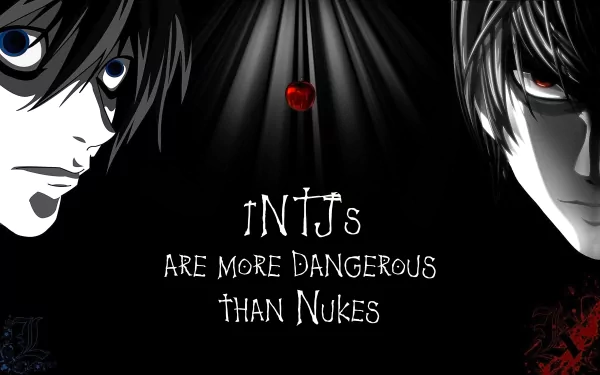 Dark and mysterious Death Note themed HD desktop wallpaper designed for an INTJ personality.