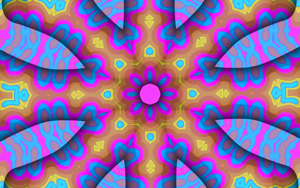  Blue and Pink 3D Kaleidoscope