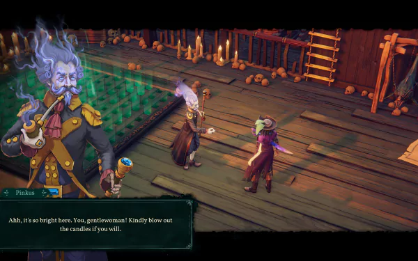 HD wallpaper of Shadow Gambit: The Cursed Crew, featuring stylized characters on a ship deck for desktop background.