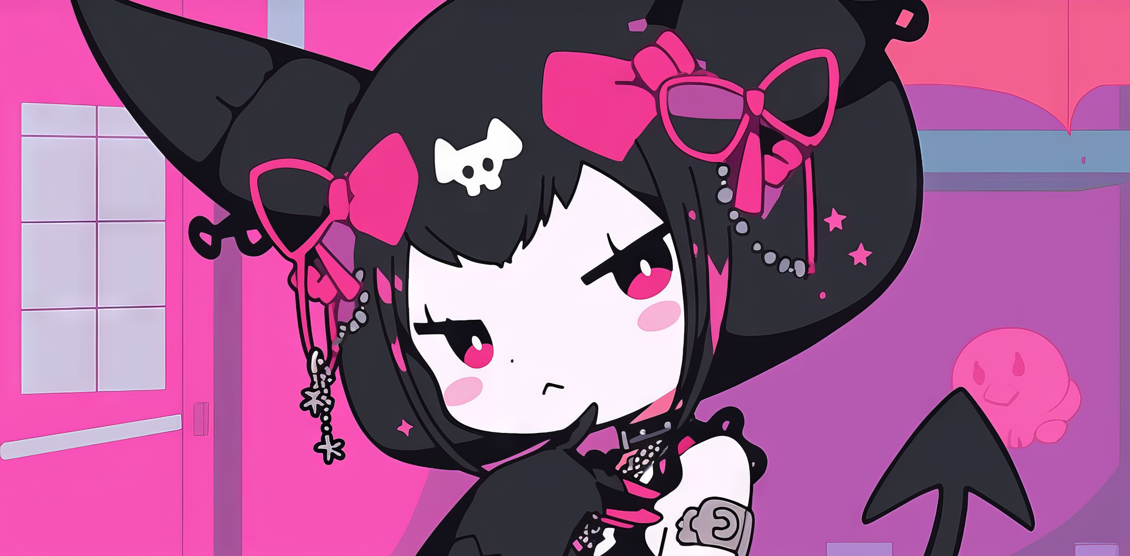 Kuromi Wallpaper 4K, Cartoon, Hello Kitty