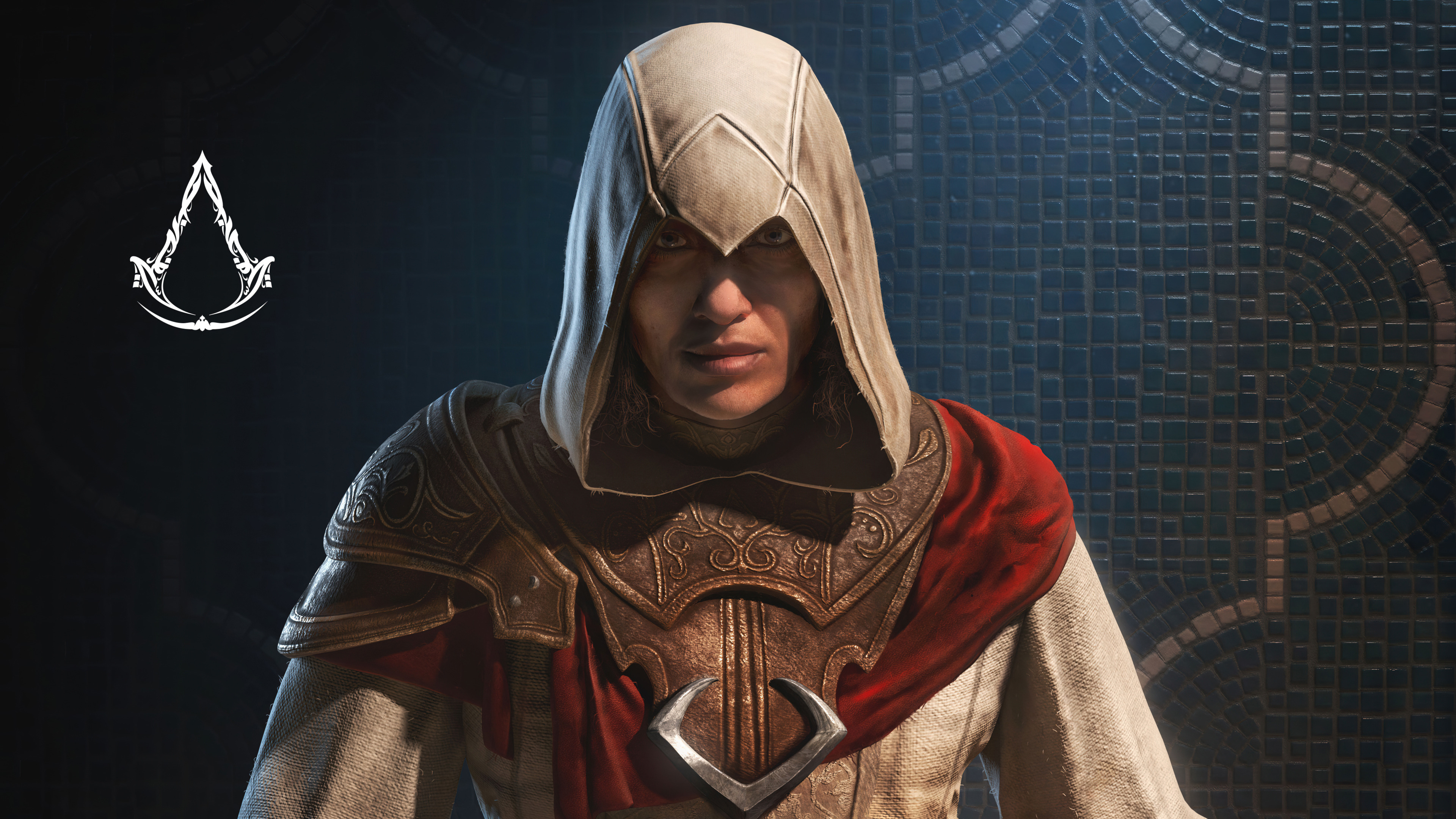 Assassin's Creed Mirage character in hooded attire, HD desktop wallpaper and background.