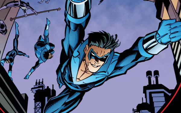 Nightwing comic desktop wallpaper in high definition - a striking and dynamic illustration of the popular superhero character in action.