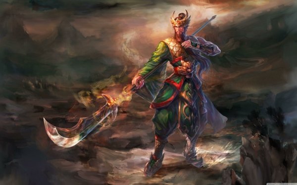 Fantasy Chinese History Green Dragon Crescent Blade Guan Yu Dynasty Warriors HD Wallpaper | Background Image