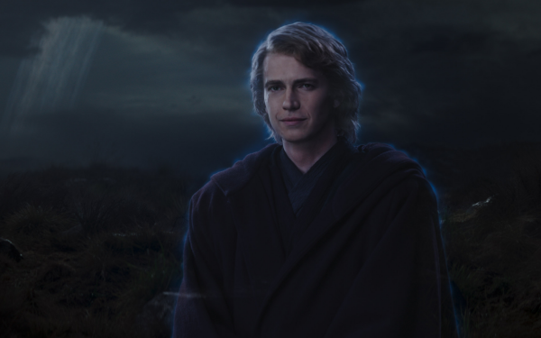 HD desktop wallpaper featuring Anakin Skywalker with a moody backdrop, ideal for fans of the Star Wars character Ahsoka's storyline.