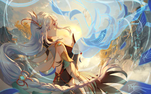 Shenhe (Genshin Impact) video game Genshin Impact HD Desktop Wallpaper | Background Image
