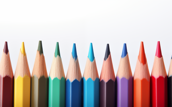 Colorful pencils lined up - HD desktop wallpaper and background.