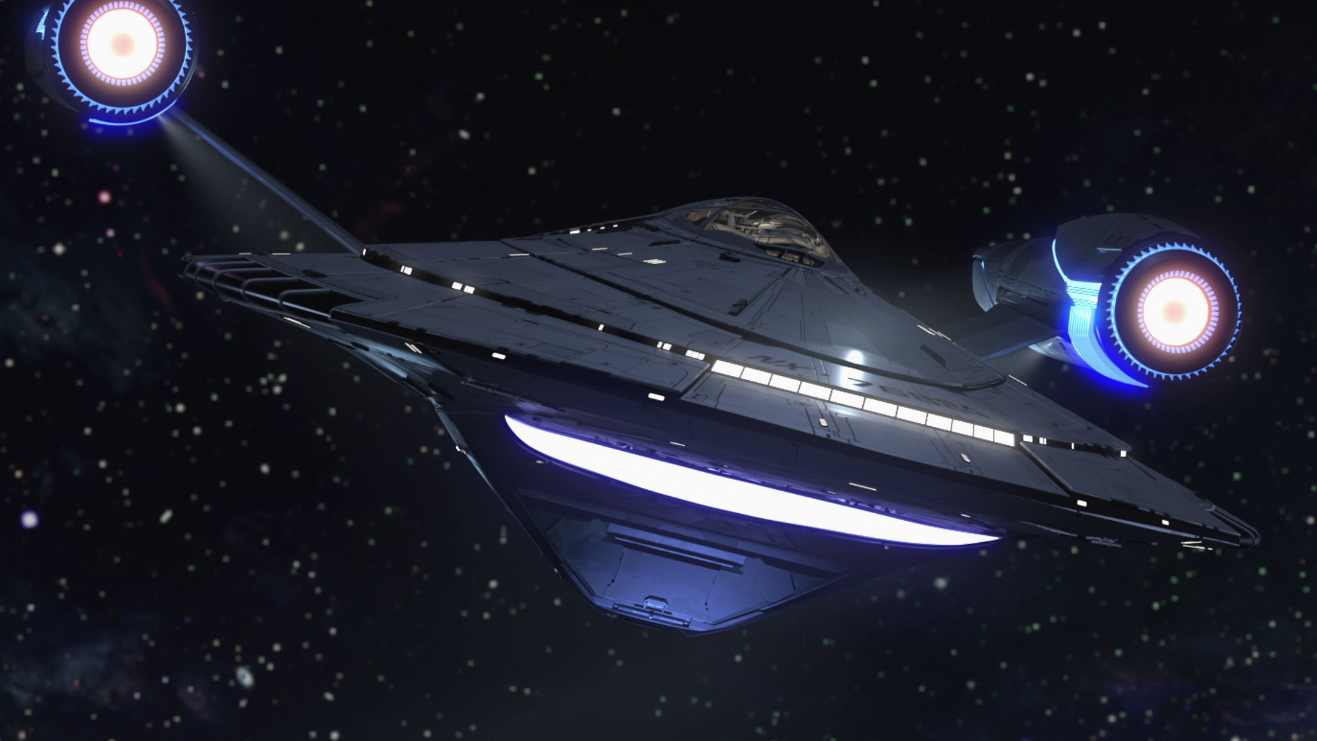 Star Trek: Prodigy spaceship flying through space HD desktop wallpaper and background.