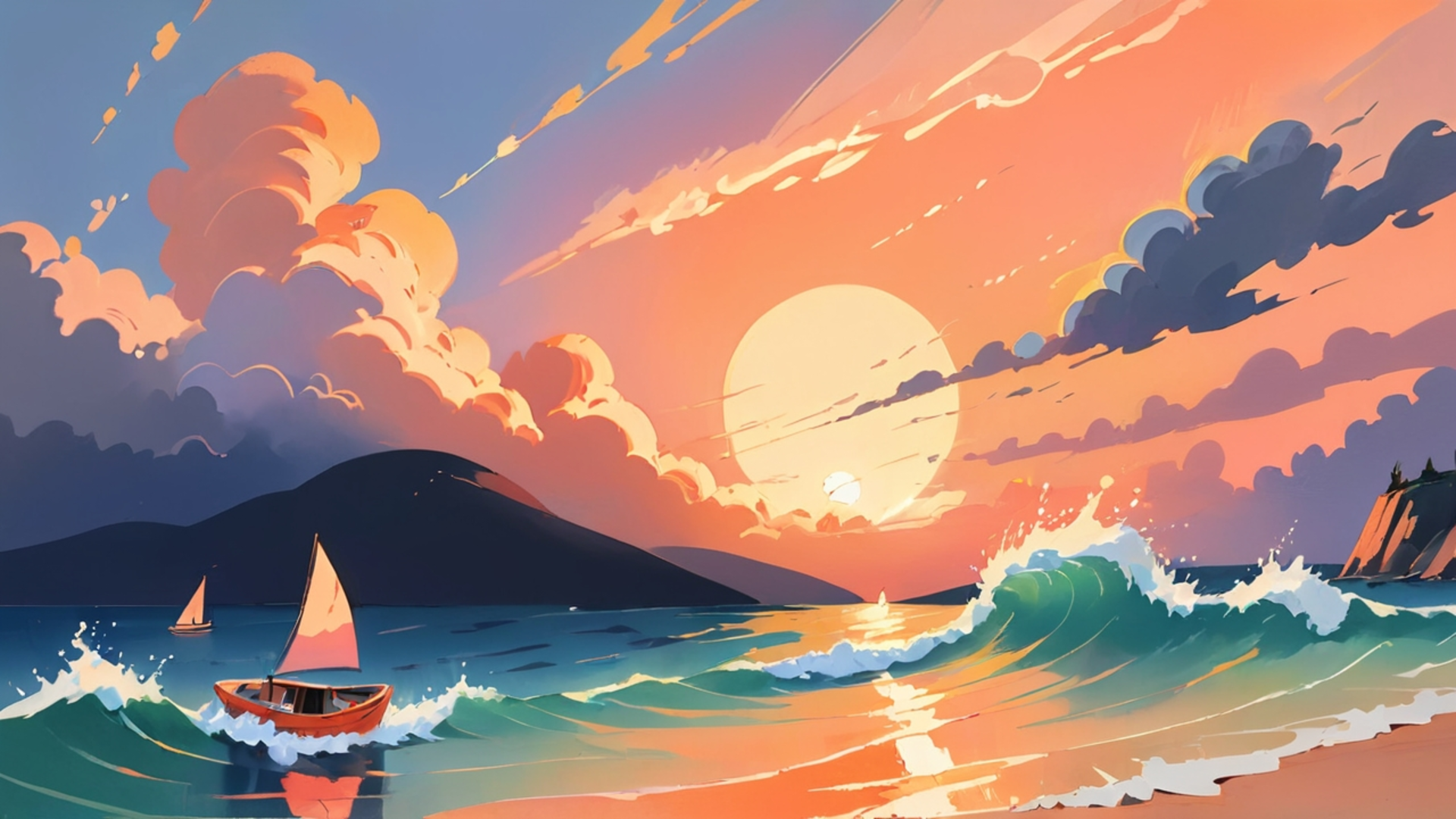 Sunset Drawing by AnimeHead