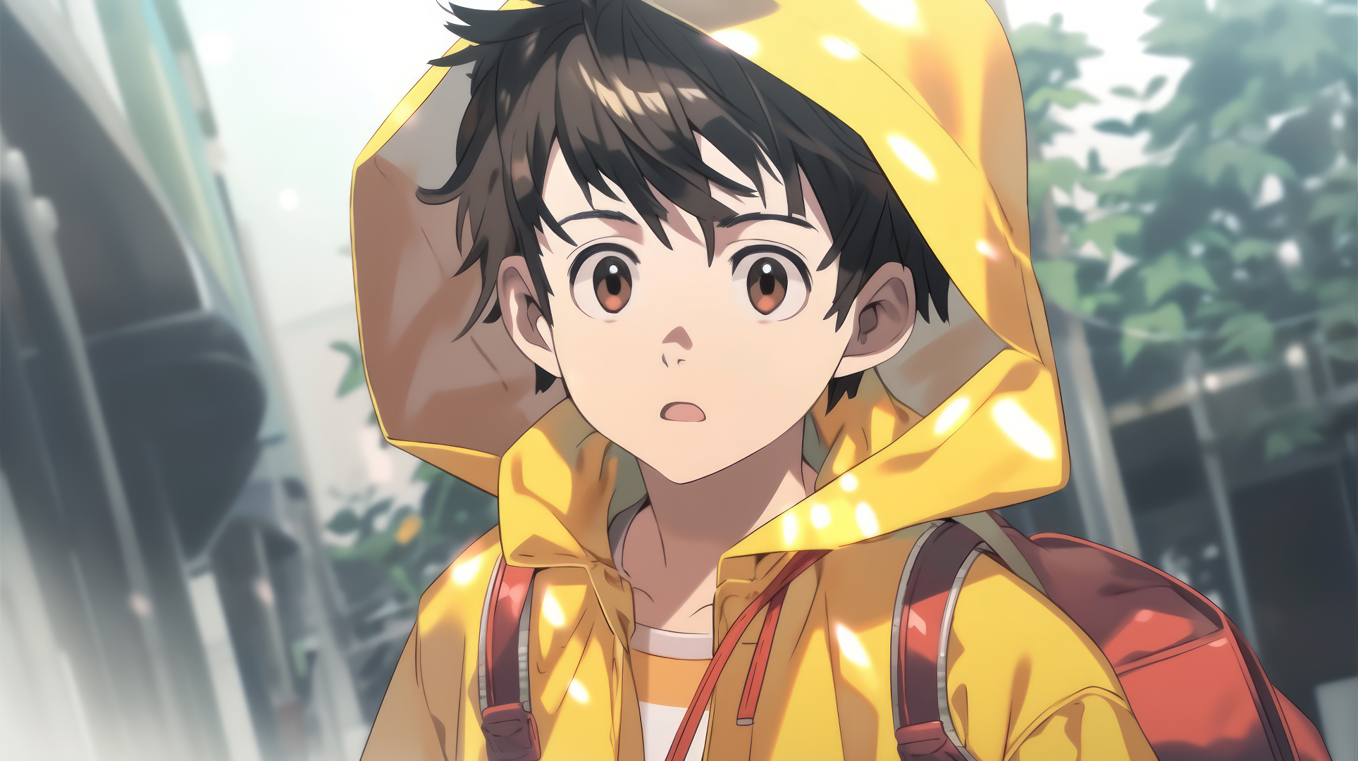 Raincoat Drawing Cute - Rain Coat On Anime, HD Png Download - kindpng
