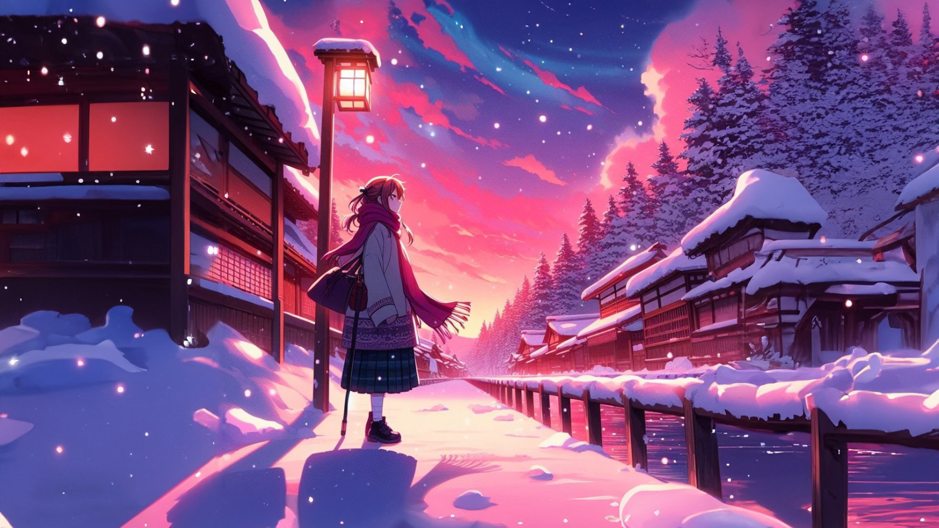 anime winter girl icon | Anime christmas, Anime, Anime snow