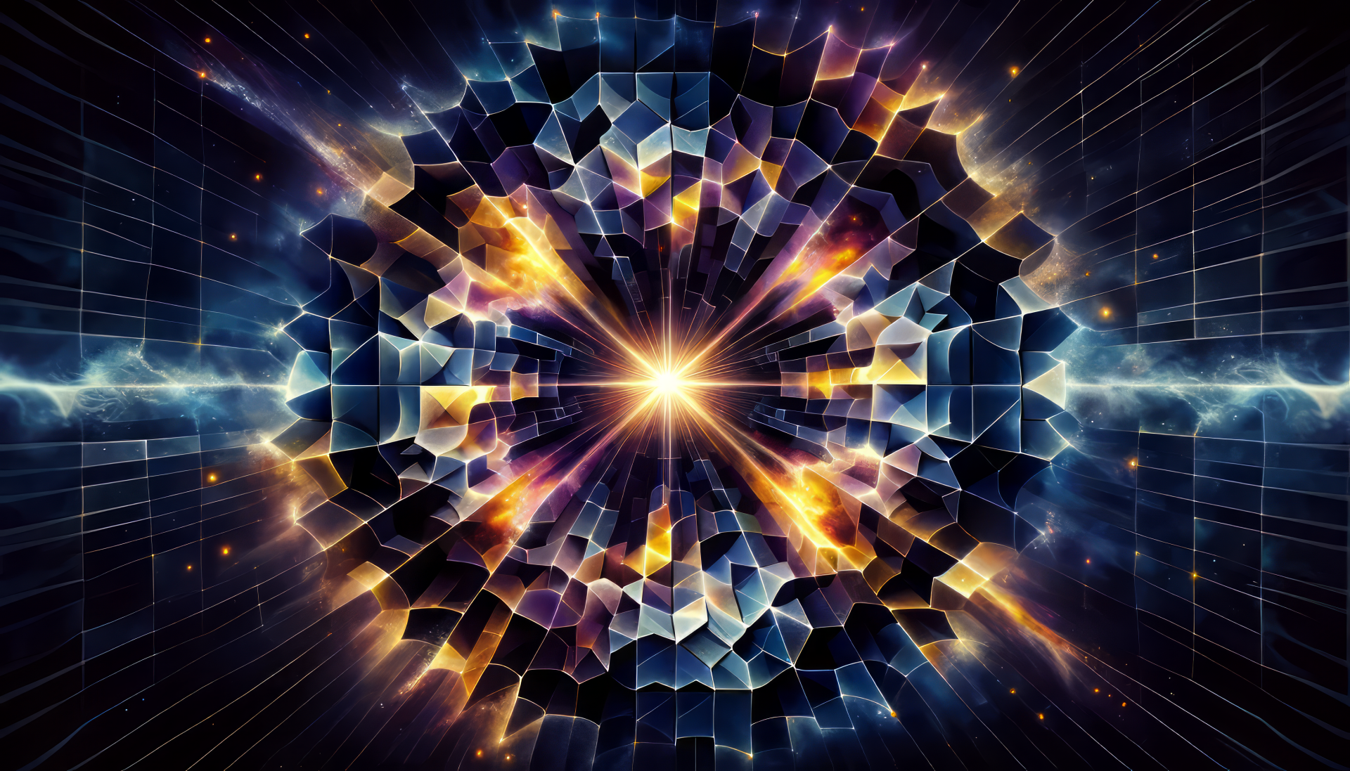 HD wallpaper of a stylized Big Bang explosion as cosmic desktop background.