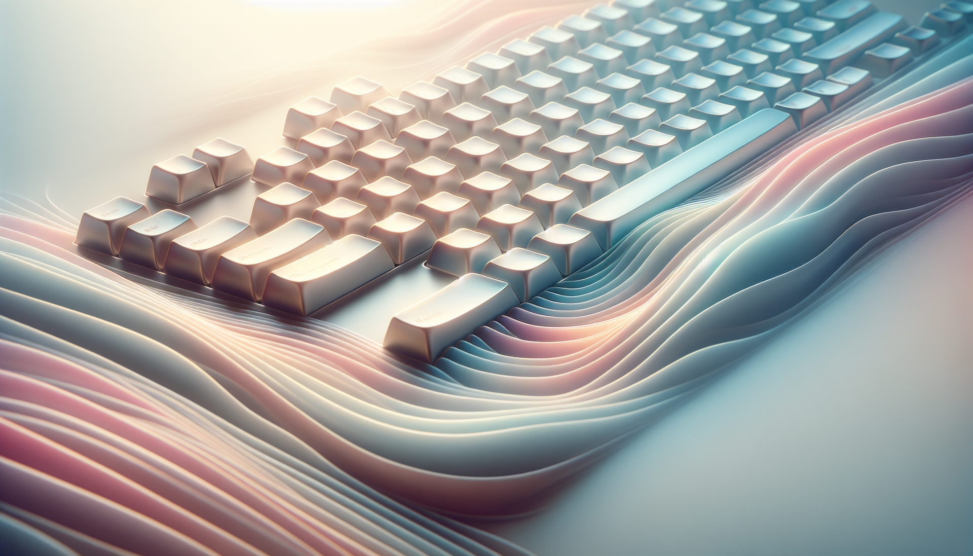 HD desktop wallpaper featuring an artistic keyboard with flowing colorful lines.