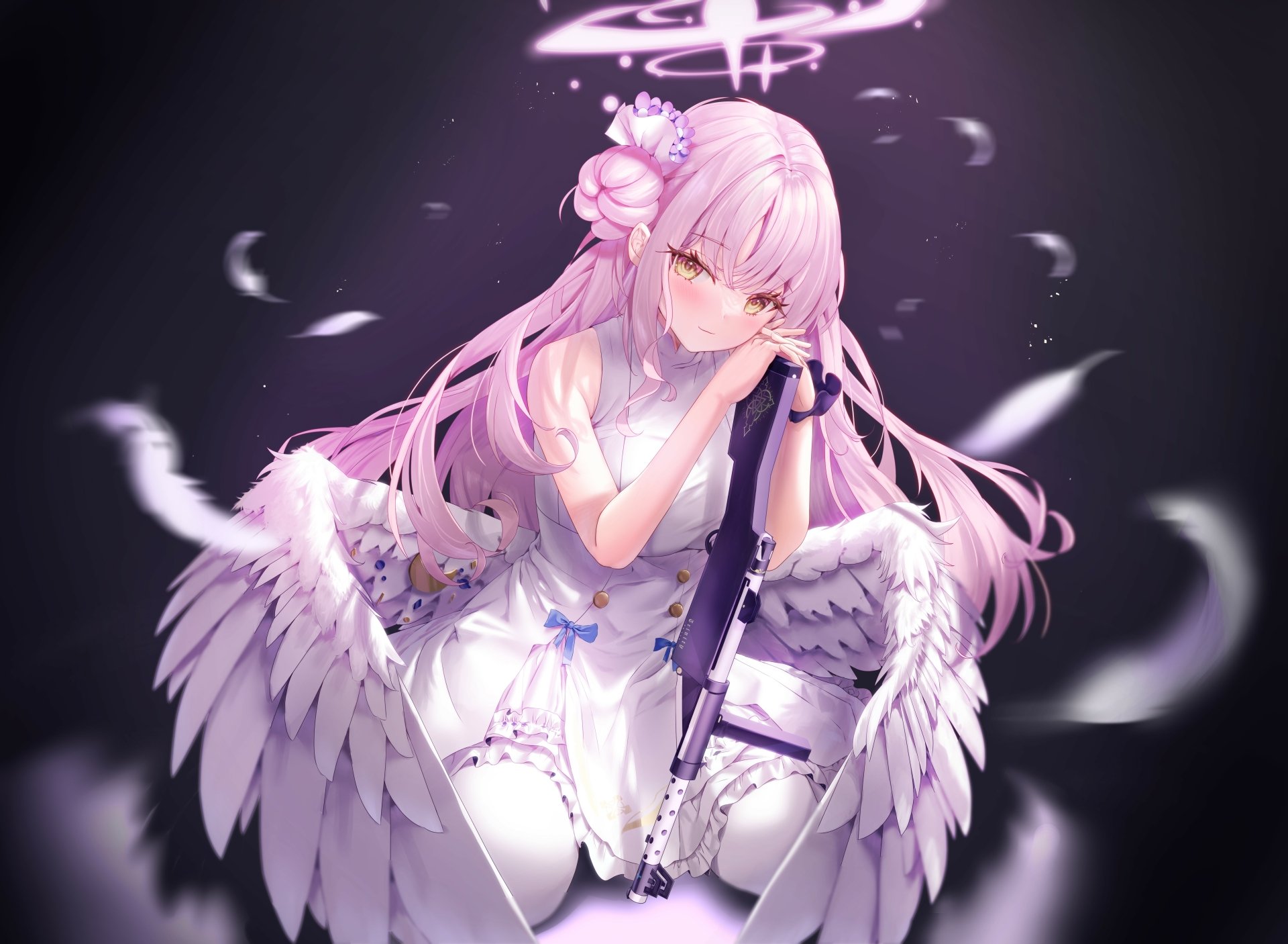 Download Misono Mika Pink Hair Angel Wings Hair Ornament Gun 4k Ultra HD Wallpaper by izure