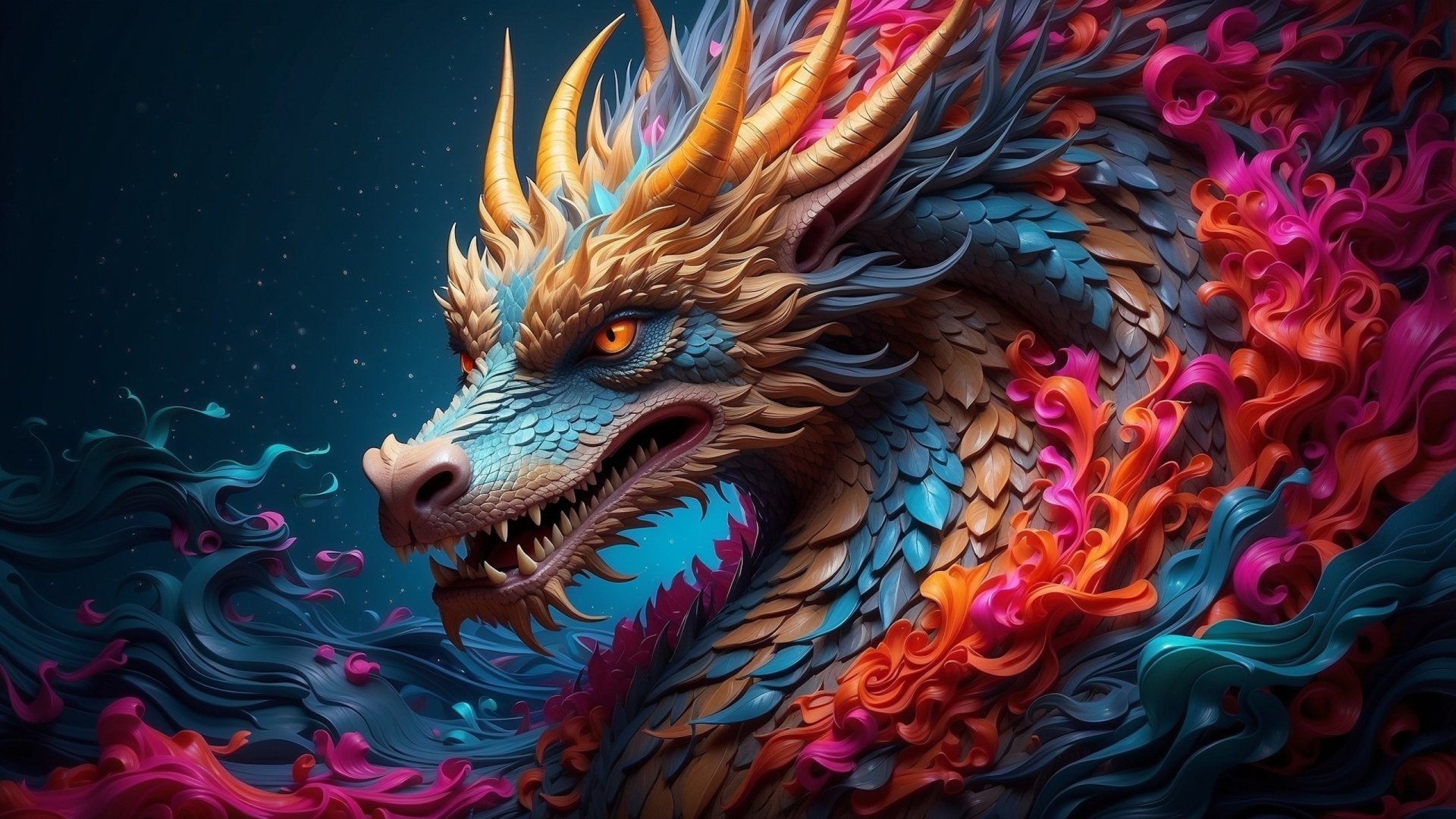 Colorful Chinese Dragon by AnimeHead