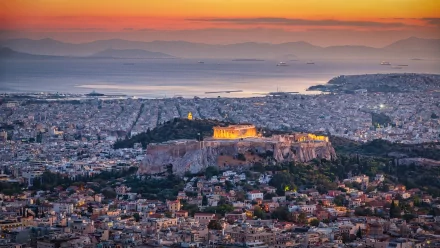  View over Athens and the Acropolis, Greece