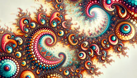 High-definition fractal art wallpaper featuring colorful spirals and intricate patterns for desktop background.