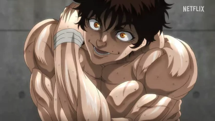 HD wallpaper of Baki Hanma, a muscular anime character from the Baki series, ready to fight in a high-definition desktop background image.
