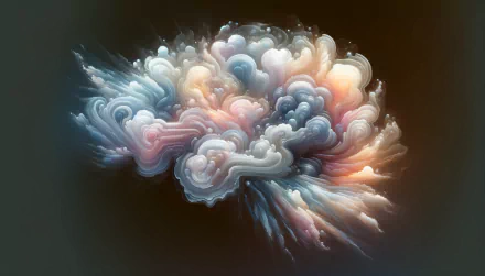 Abstract artistic representation of a brain with swirling colors symbolizing mind and mental health, designed as a high-definition desktop wallpaper and background.