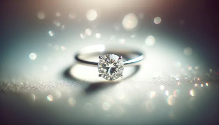 A stunning diamond ring glimmers against a soft background, creating a captivating HD wallpaper that adds elegance to any desktop setup.