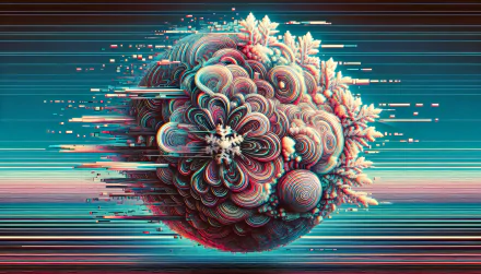 HD fractal art with glitch effect for desktop wallpaper and background.