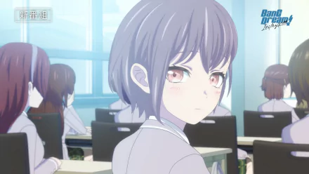 HD anime wallpaper featuring a character from BanG Dream It's MyGO!!!!! with a classroom background.