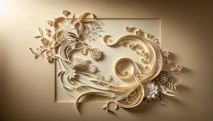 HD desktop wallpaper featuring an elegant gold floral design on a beige background for a sophisticated and stylish computer background.