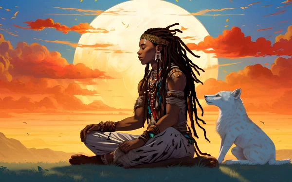  Indian(native American) meditating