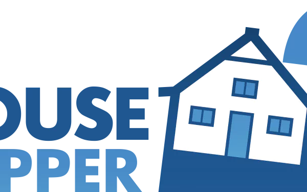 HD desktop wallpaper featuring the logo of House Flipper 2 with a stylized blue and white house design.
