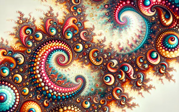 High-definition fractal art wallpaper featuring colorful spirals and intricate patterns for desktop background.