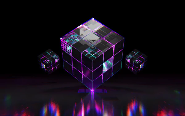 Abstract 3D dark cube design in high definition, perfect for desktop wallpaper and background.
