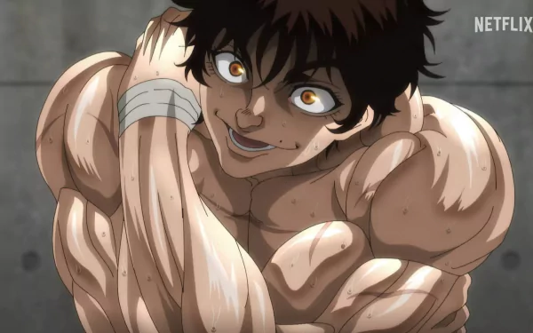 HD wallpaper of Baki Hanma, a muscular anime character from the Baki series, ready to fight in a high-definition desktop background image.
