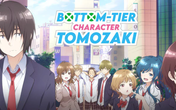 HD wallpaper featuring characters from anime Bottom-Tier Character Tomozaki.
