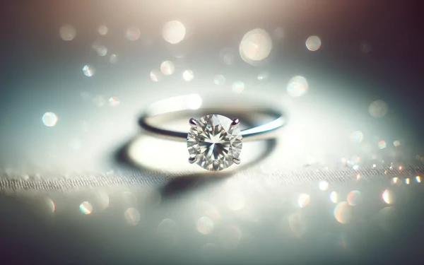 A stunning diamond ring glimmers against a soft background, creating a captivating HD wallpaper that adds elegance to any desktop setup.