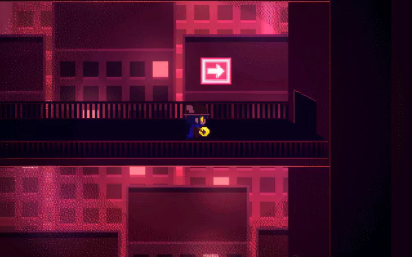 HD wallpaper of OneShot video game featuring protagonist in a red-tinted cityscape background.