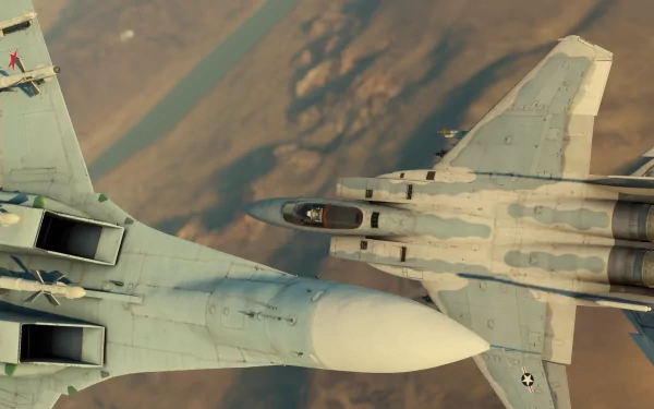 War Thunder HD desktop wallpaper with a dynamic video game scene, showcasing fierce aerial combat in vivid detail.