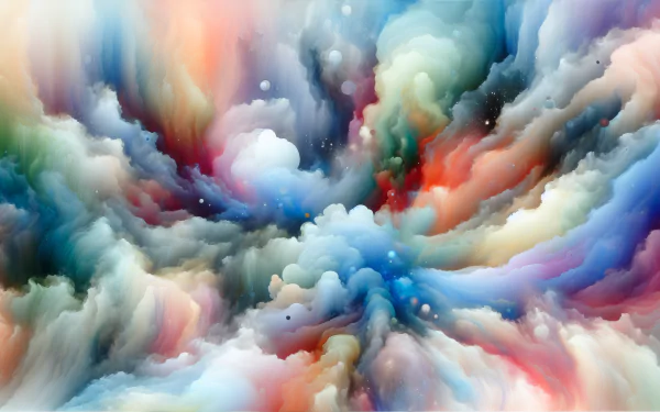 HD desktop wallpaper featuring an abstract nebula of vibrant, swirling colors resembling a cosmic cloud for background.