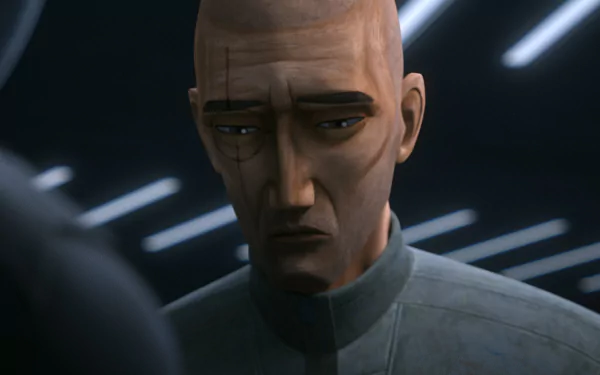 HD wallpaper of Crosshair from Star Wars: The Bad Batch, captured in a moody, cinematic moment.
