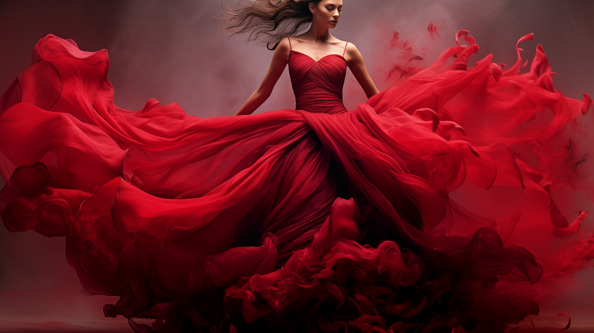 Vibrant Red Dress HD Wallpaper by robokoboto