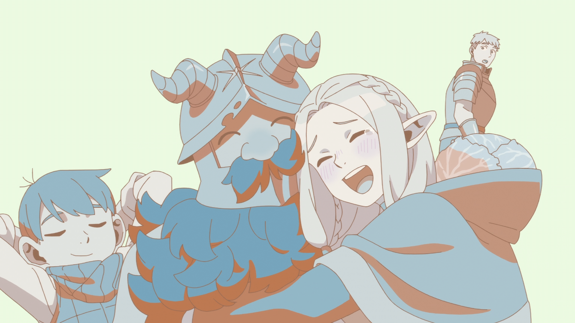 Download Anime Delicious In Dungeon Chilchuck Tims Senshi (Delicious In Dungeon) Marcille Donato HD Wallpaper