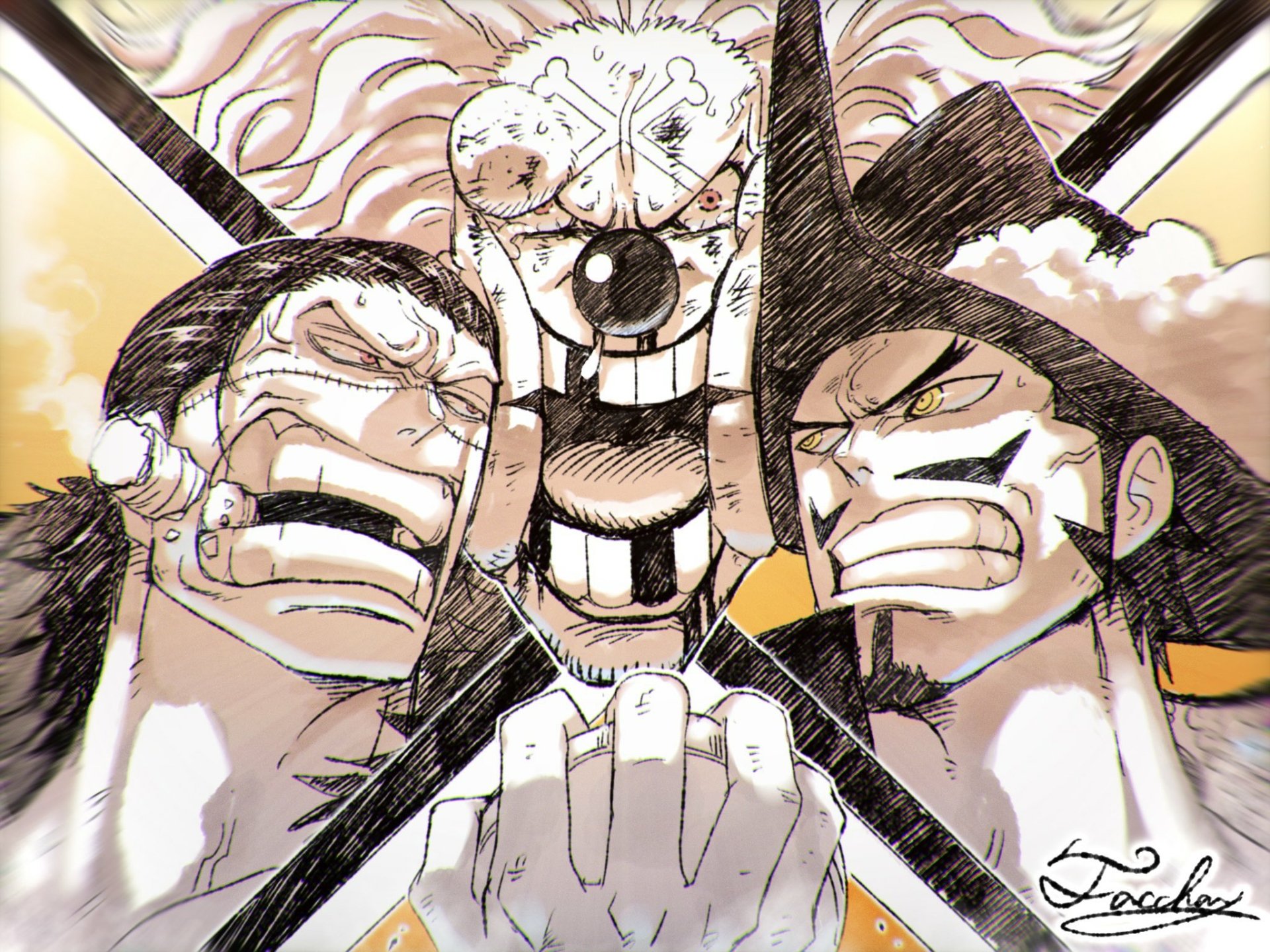 Download Anime One Piece Crocodile (One Piece) Buggy (One Piece) Dracule Mihawk HD Wallpaper by tacchan56110