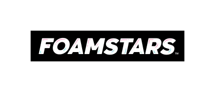 High-definition desktop wallpaper featuring the Foamstars logo from a video game, with a sleek, modern design suitable as a background.