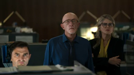 HD wallpaper of Constellation 2024 TV Show featuring attentive characters in an office setting as a desktop background.